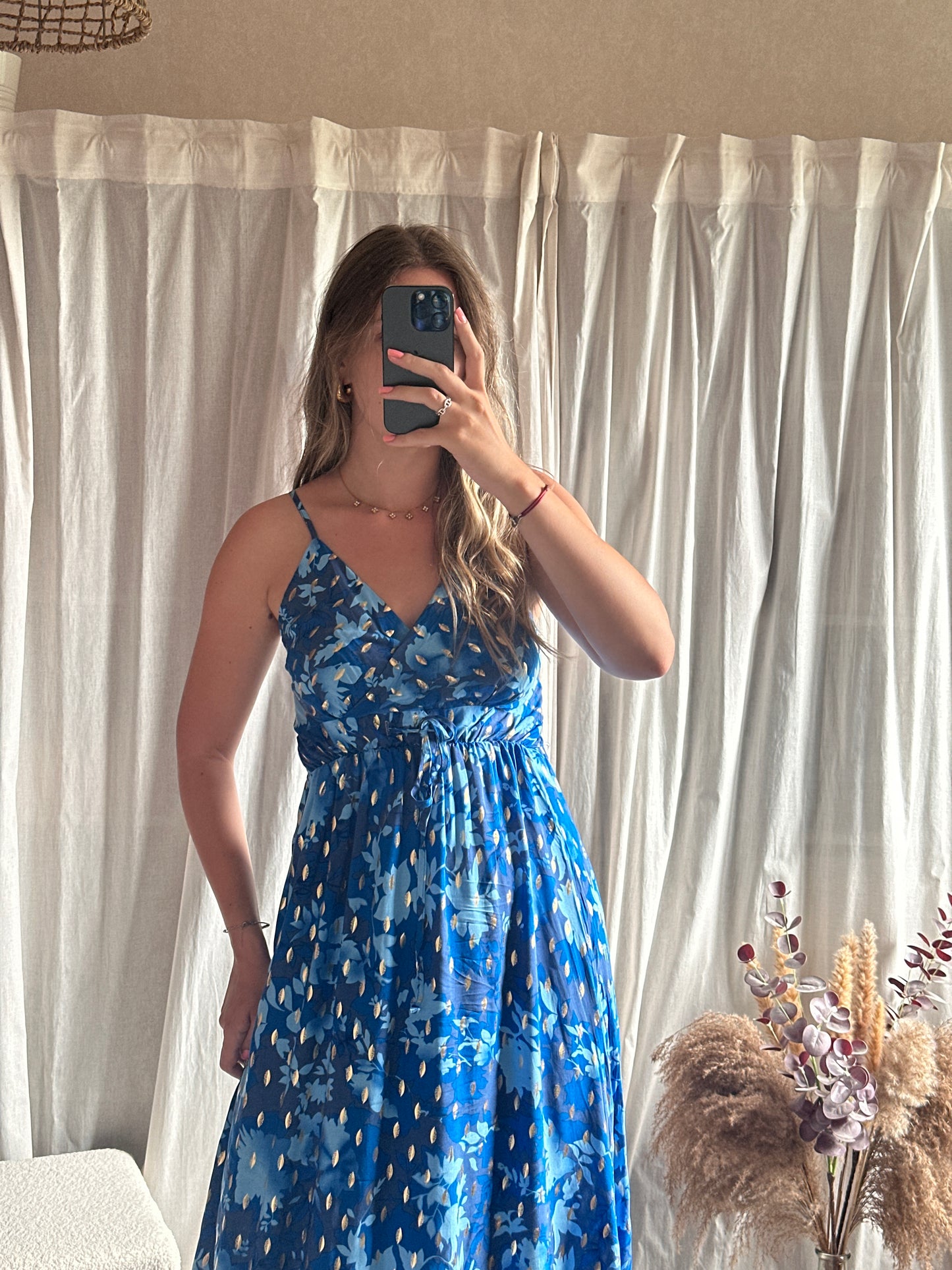 Robe longue bleue