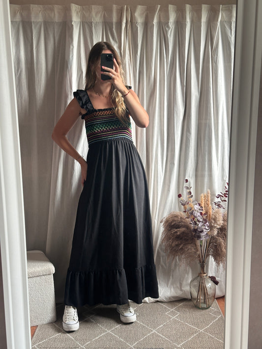 Robe longue bustier noir