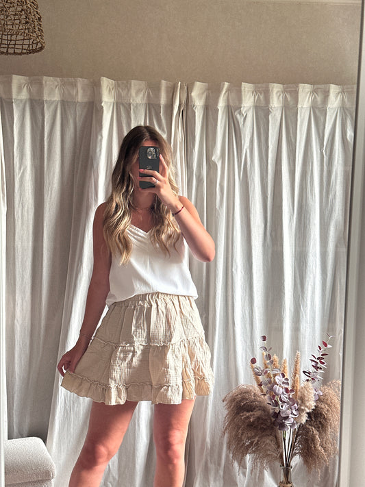Jupe gaze de coton beige 🇮🇹