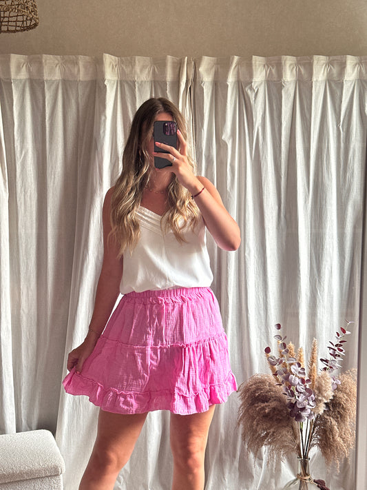 Jupe gaze de coton rose 🇮🇹