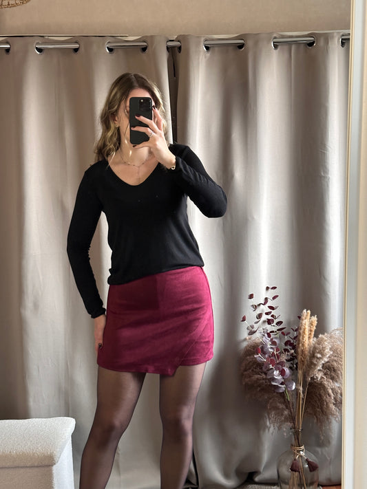 Jupe short bordeaux