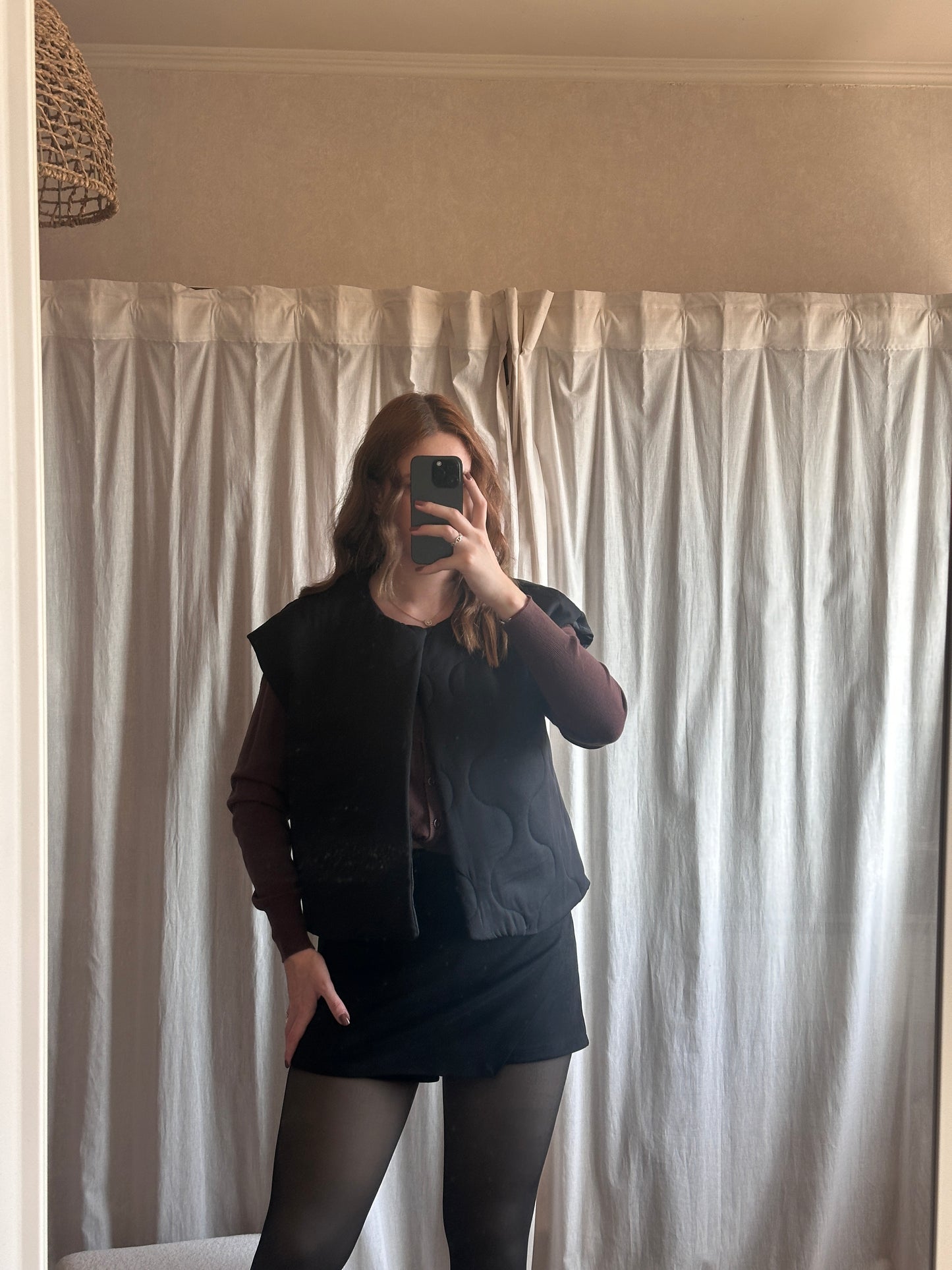 Veste sans manche noir matelassée