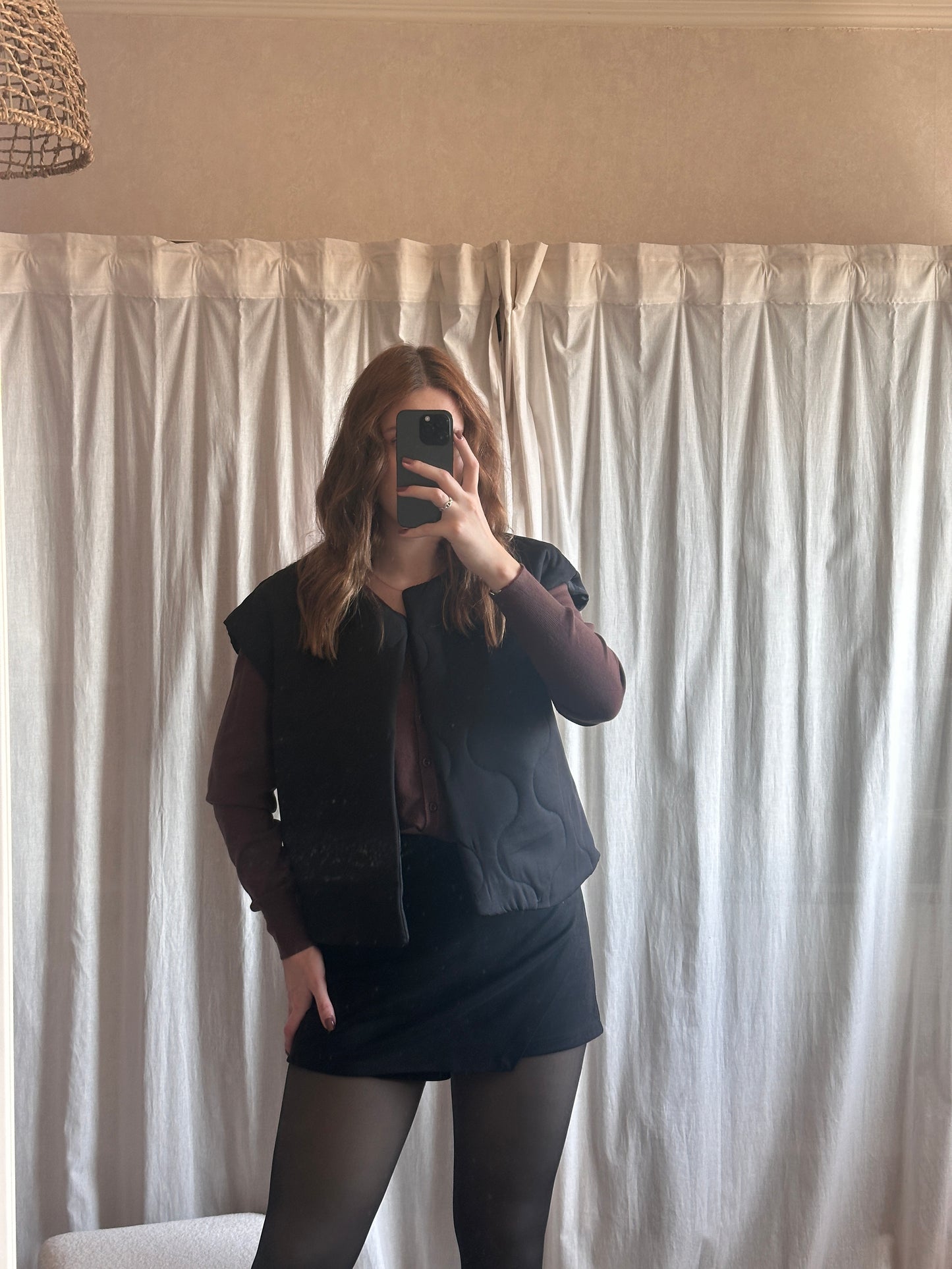 Veste sans manche noir matelassée