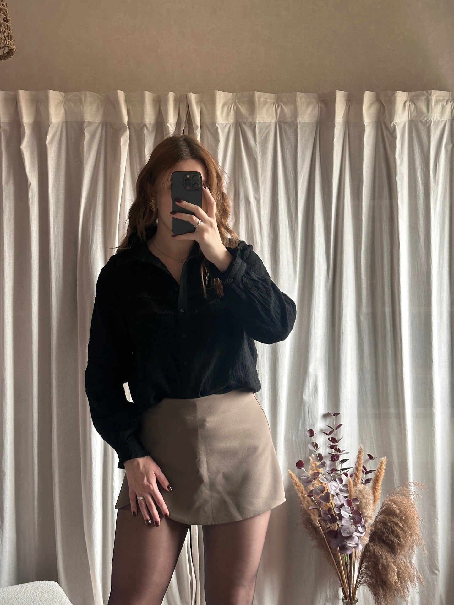 Chemise noir 100% coton