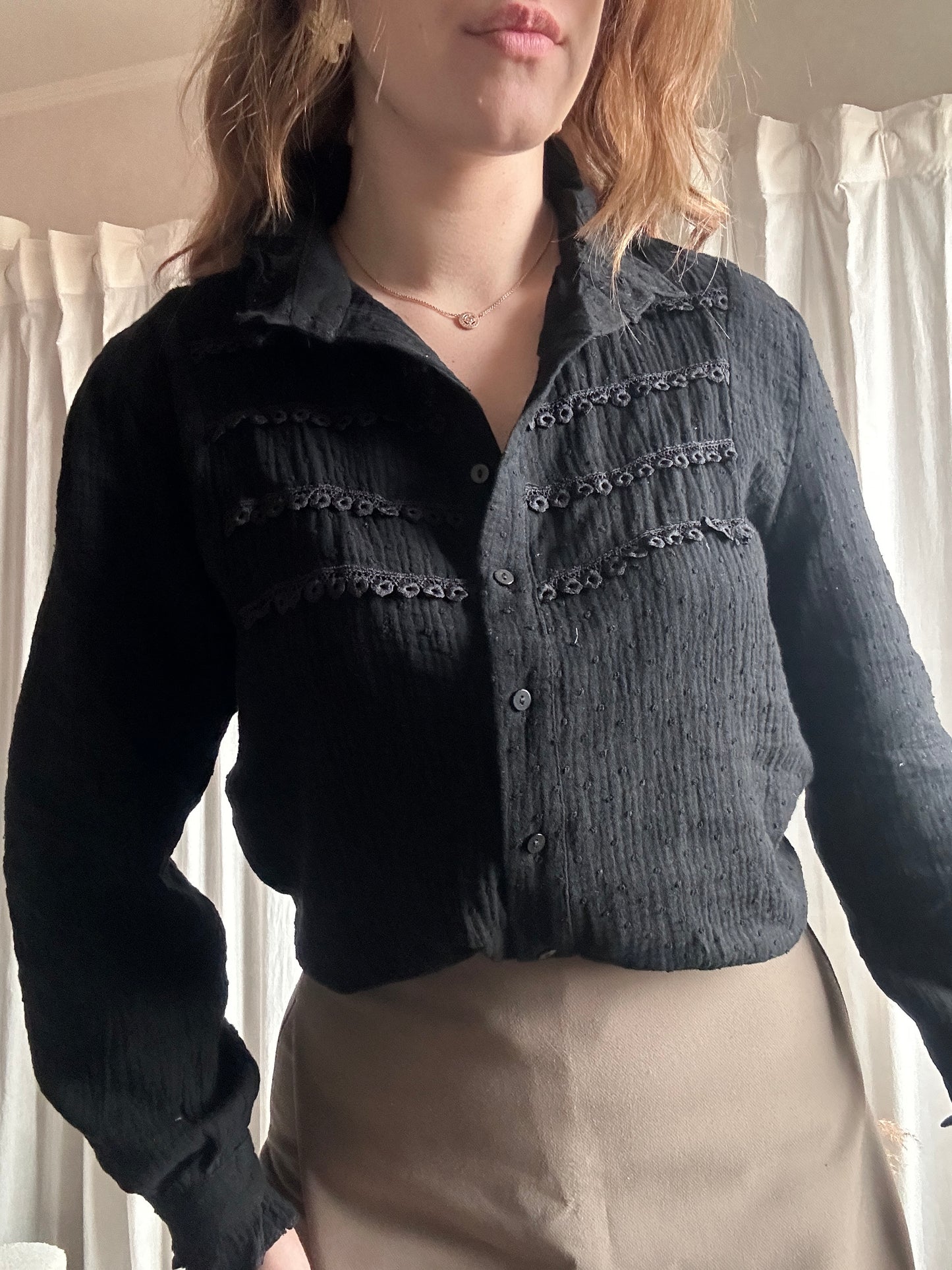 Chemise noir 100% coton