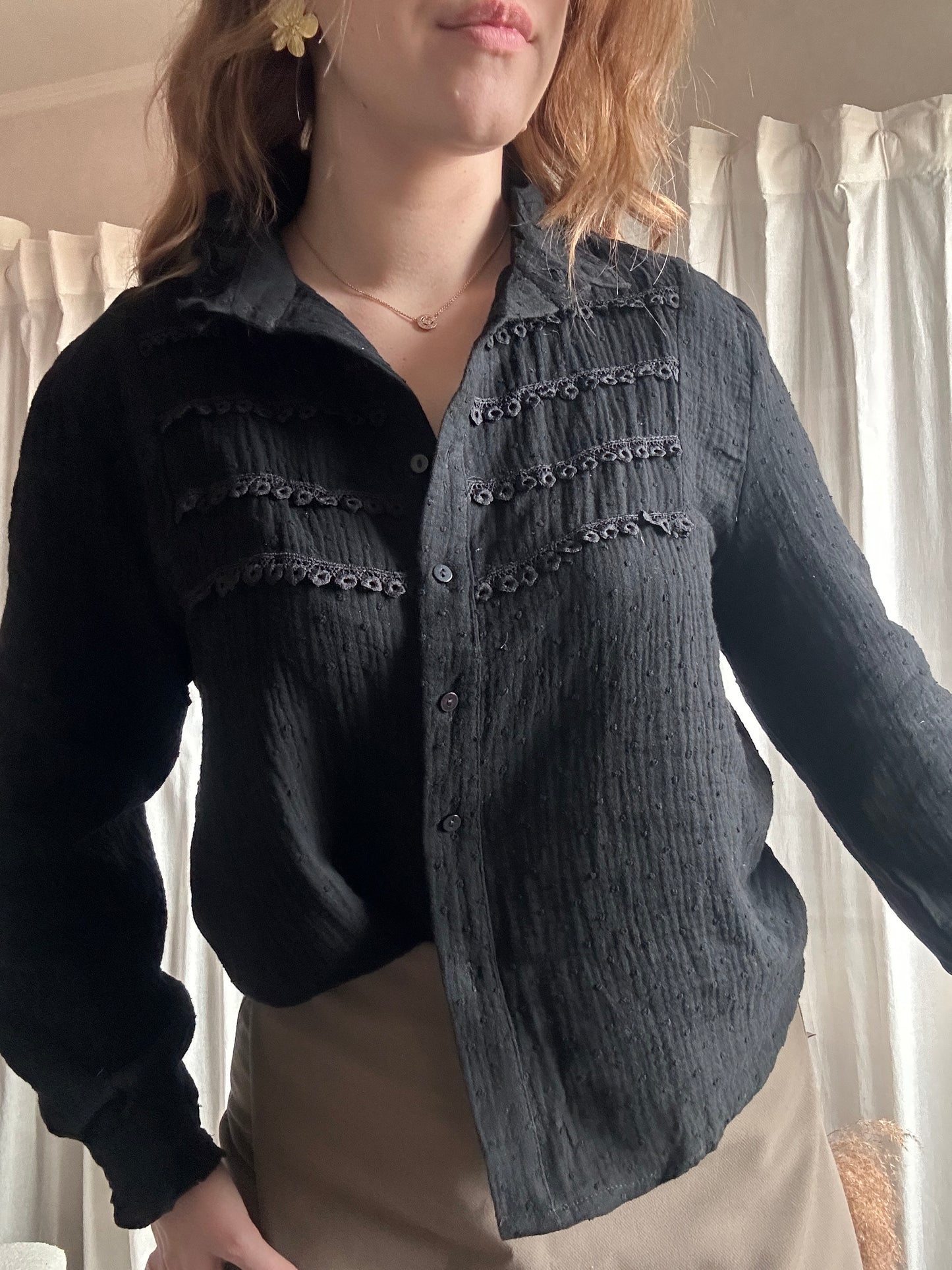 Chemise noir 100% coton