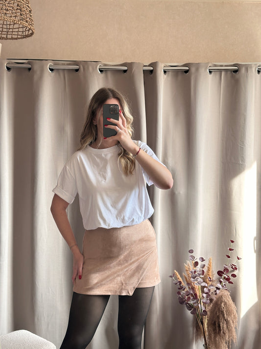 Jupe short beige