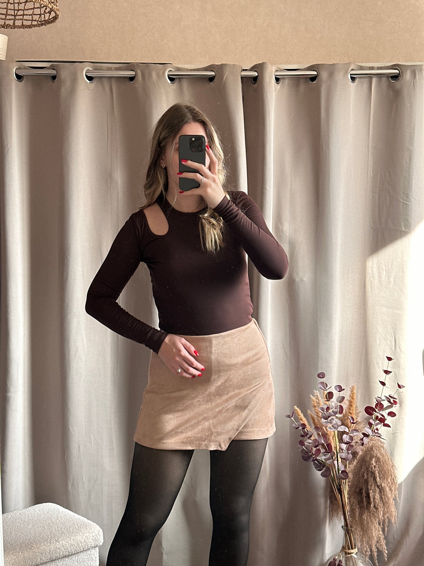 Jupe short beige
