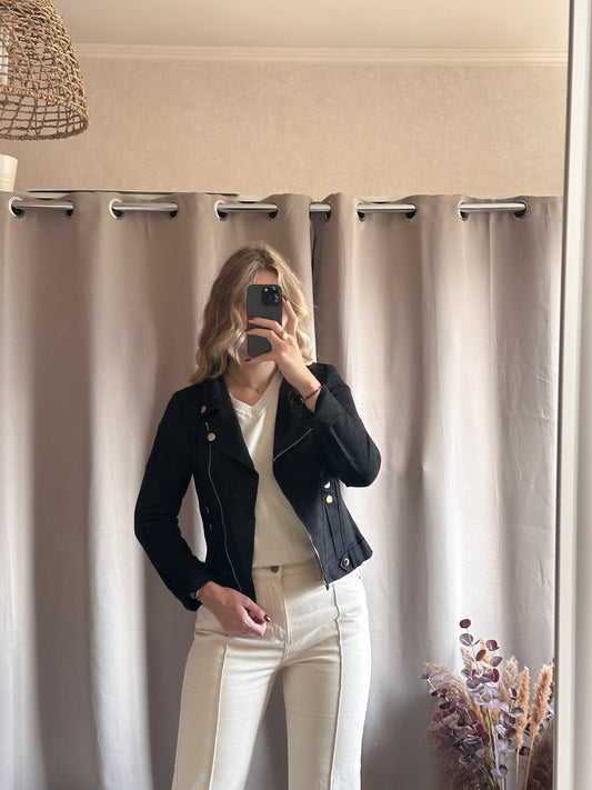 Veste en suédine noir