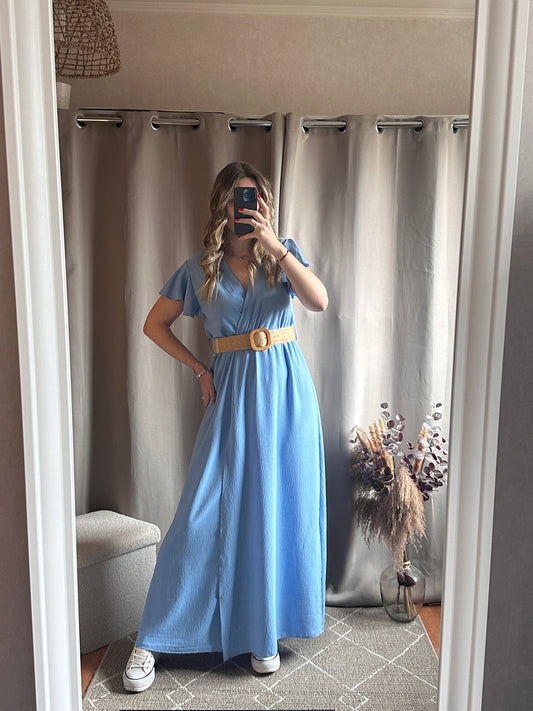 Robe longue bleu ciel