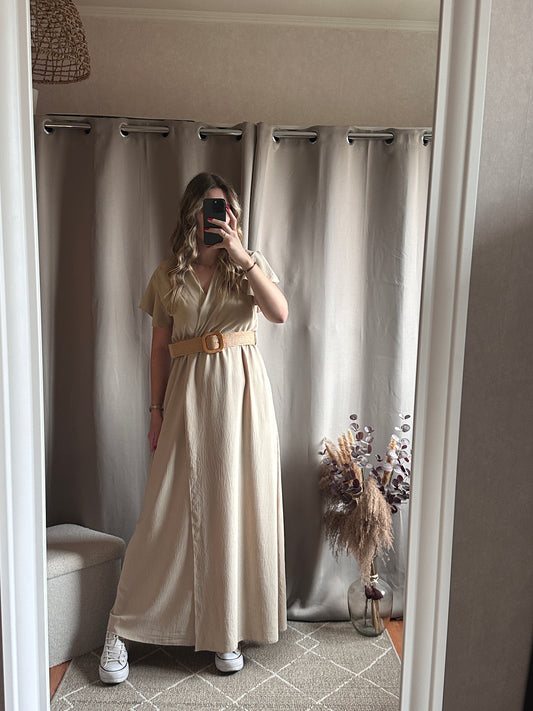 Robe longue beige