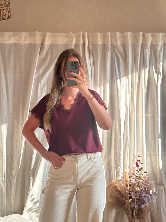 T-shirt Bordeaux 100% coton