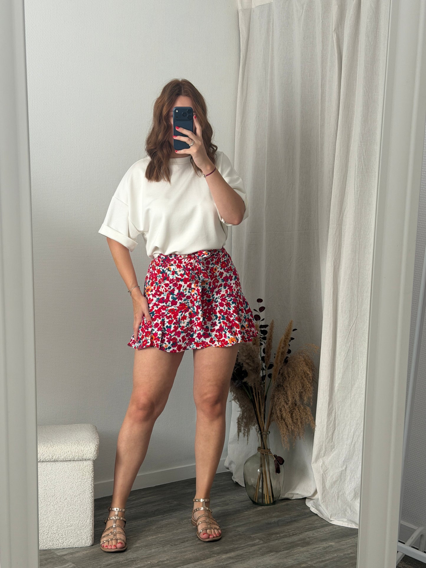 Jupe short fleurie