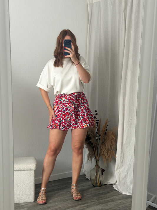 Jupe short fleurie