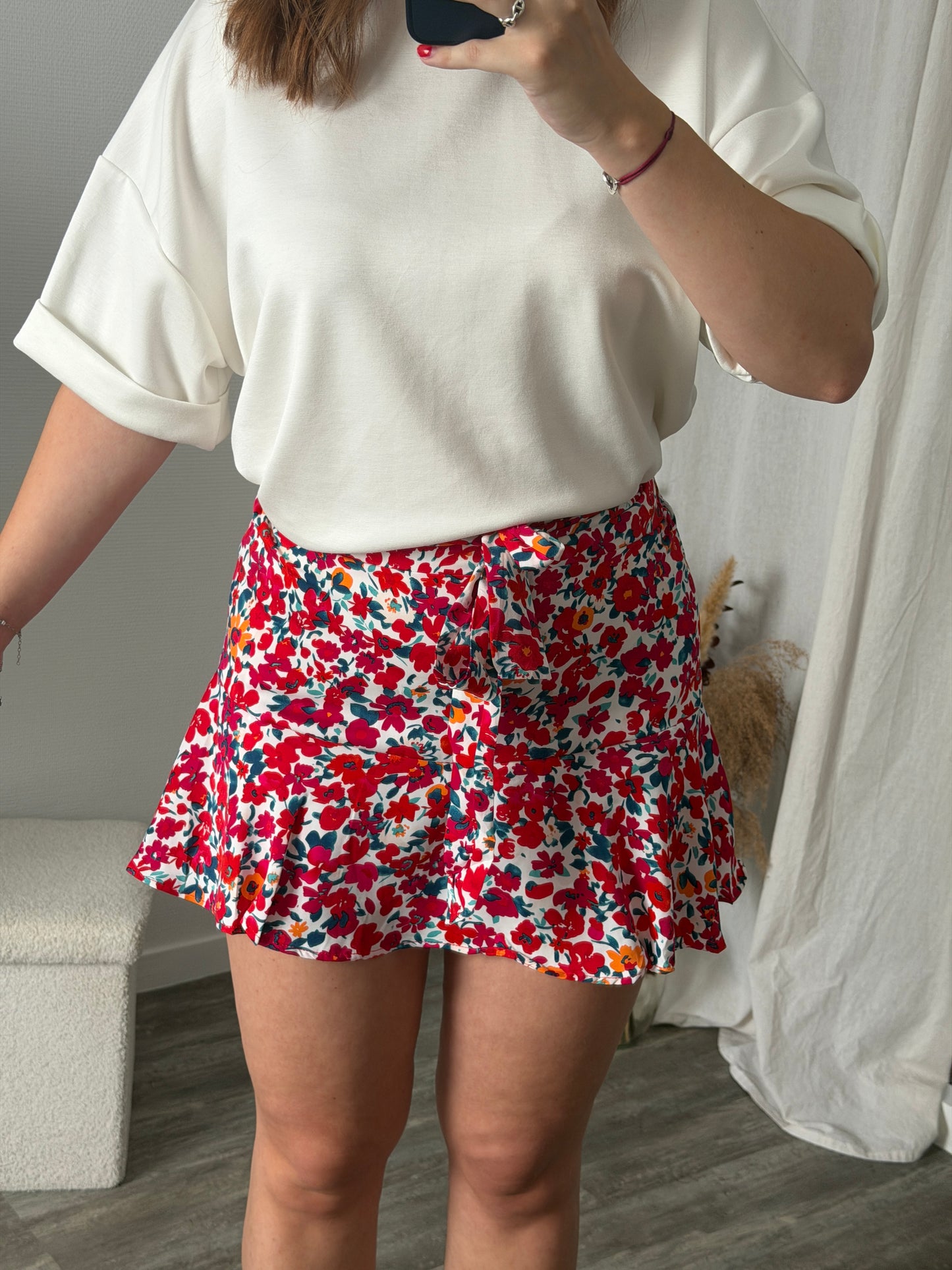 Jupe short fleurie