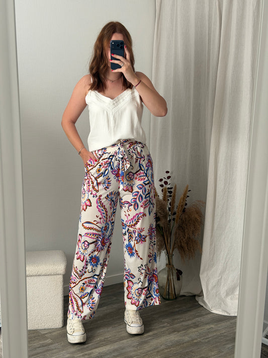 Pantalon fluide à motifs