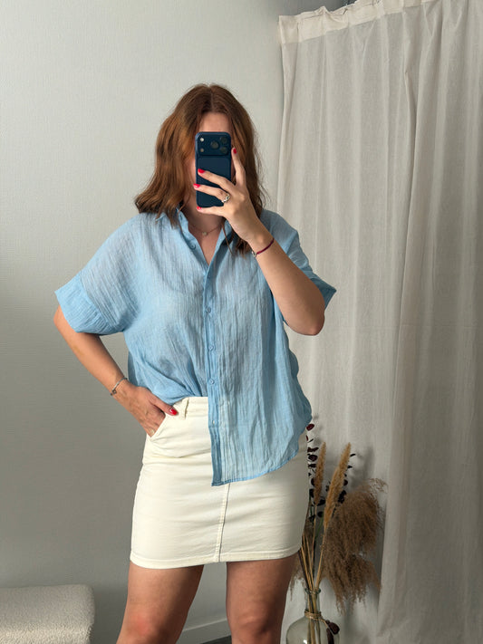 Chemisier bleu oversize