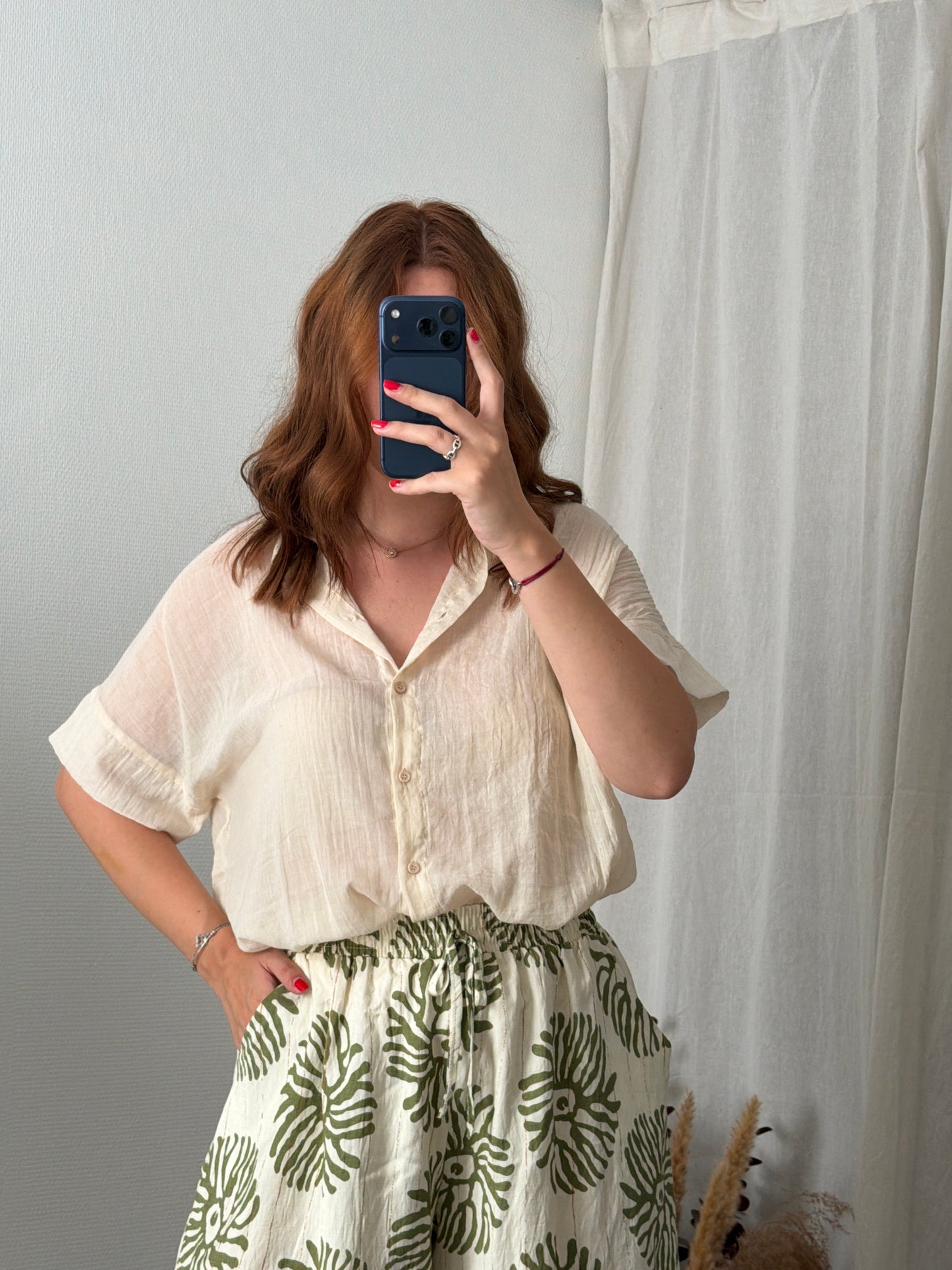 Chemisier beige oversize