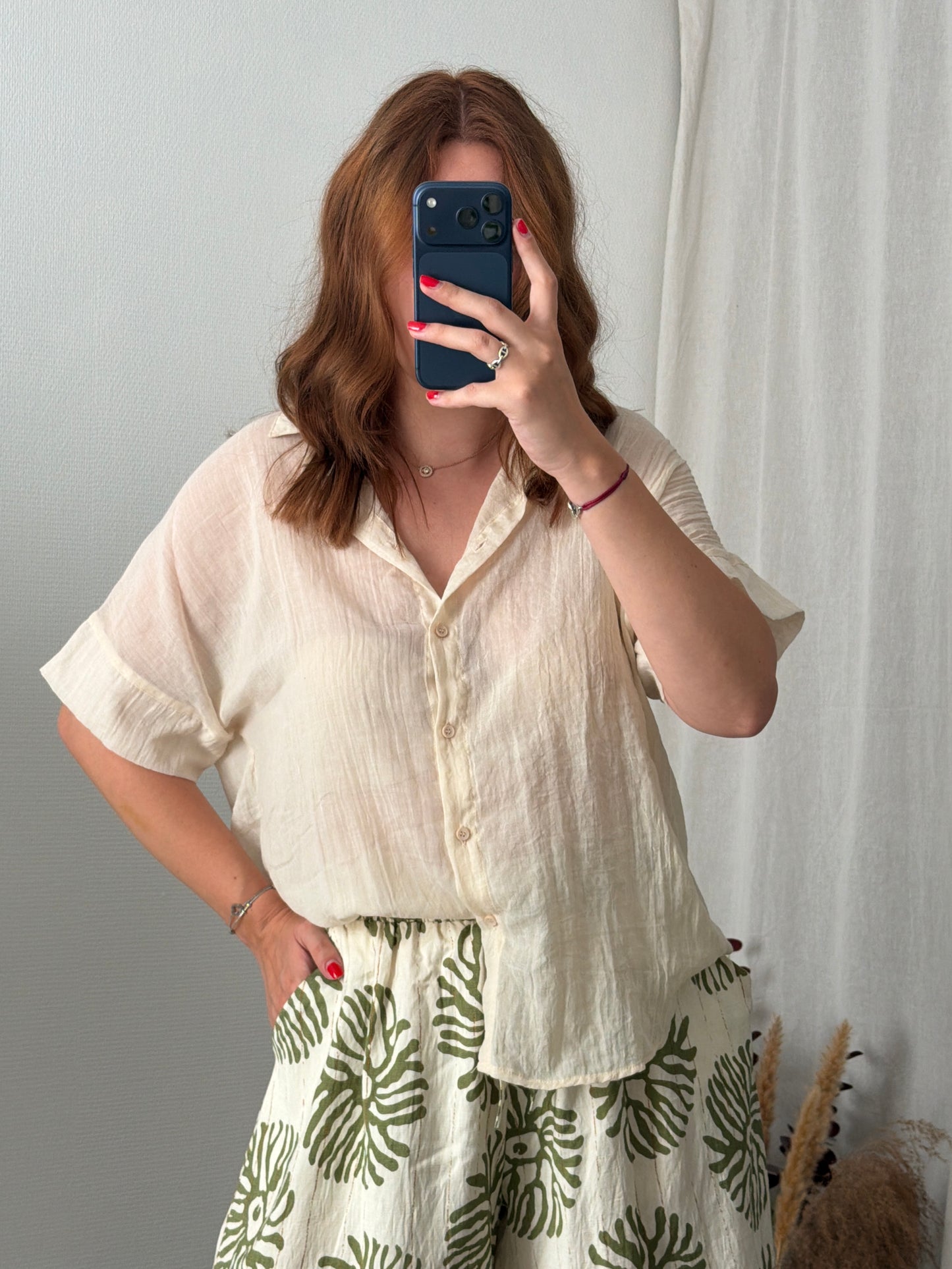 Chemisier beige oversize