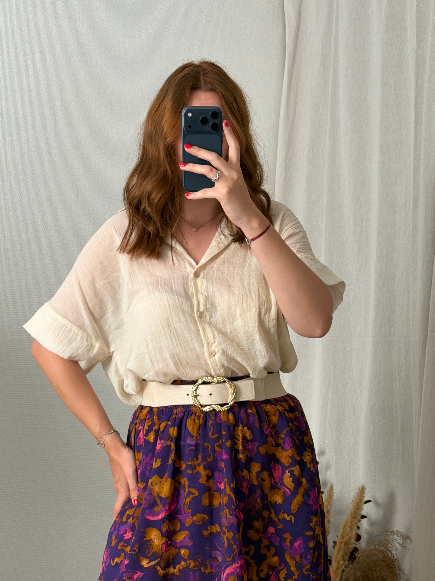 Chemisier beige oversize