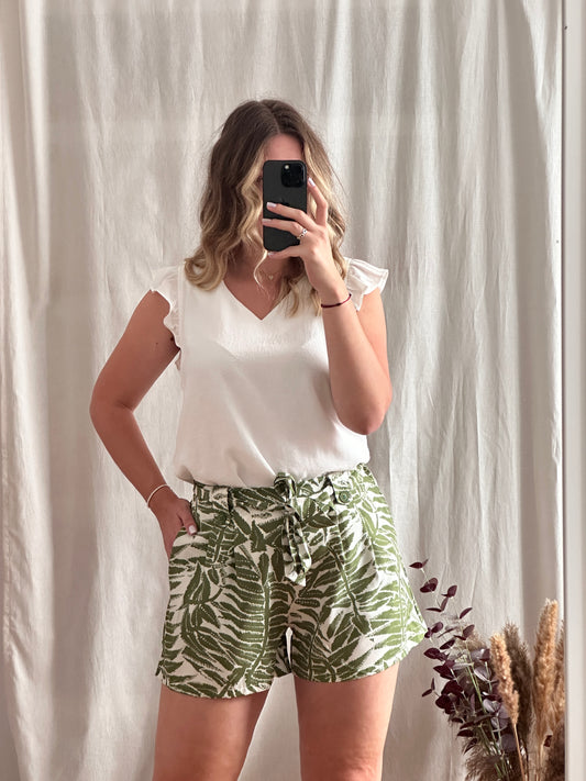 Short vert et blanc
