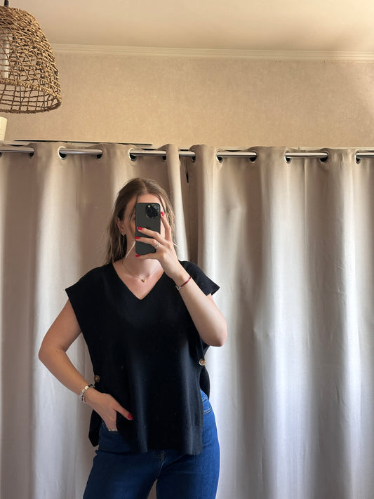 Pull sans manches noir