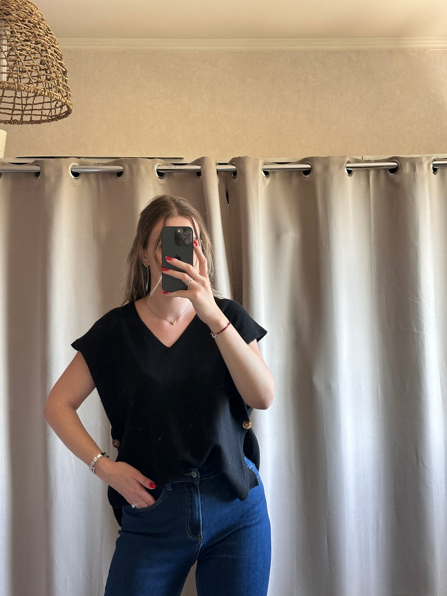 Pull sans manches noir