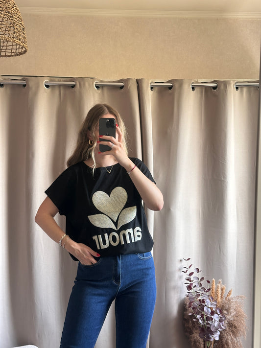T-shirt "Amour" noir