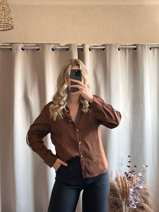 Chemise chocolat en coton