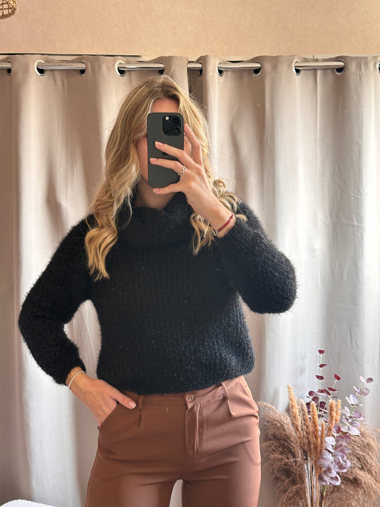 Pull col roulé Noir