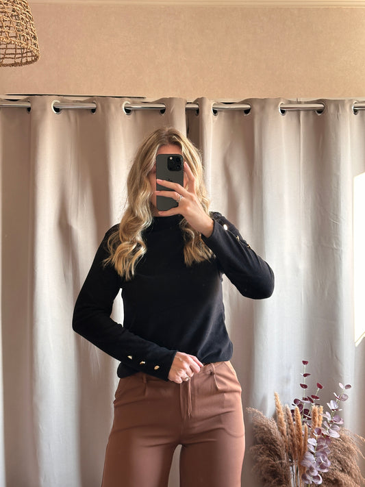 Pull col montant Noir