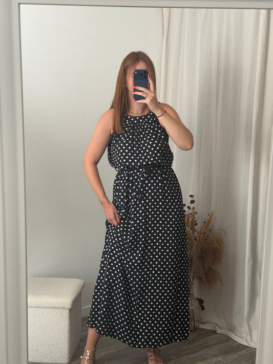 Robe longue à pois