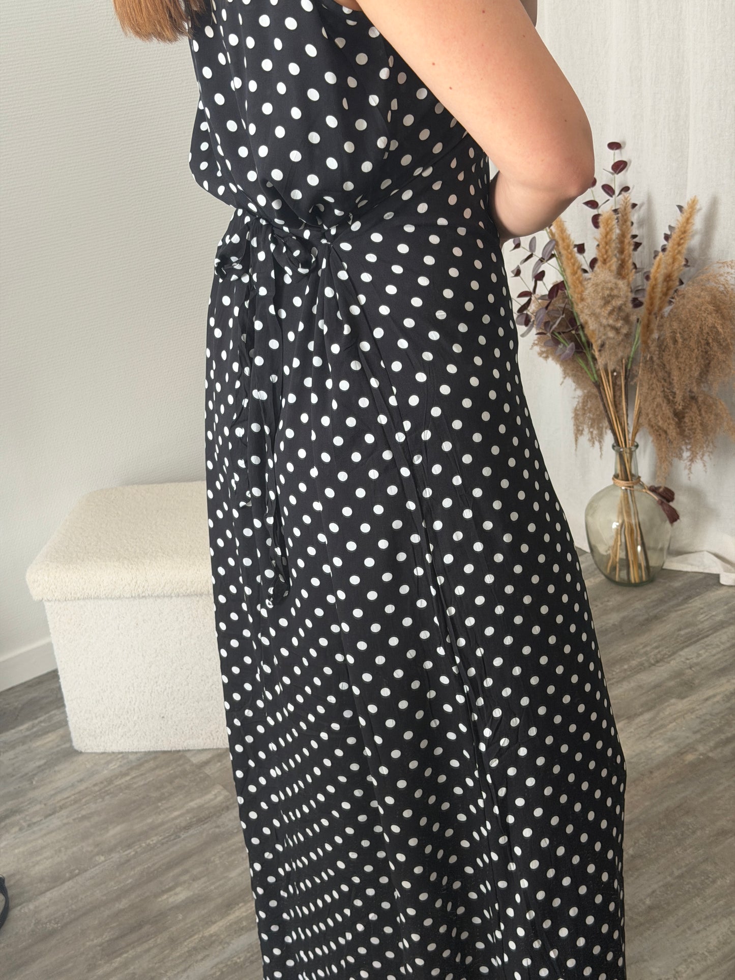 Robe longue à pois