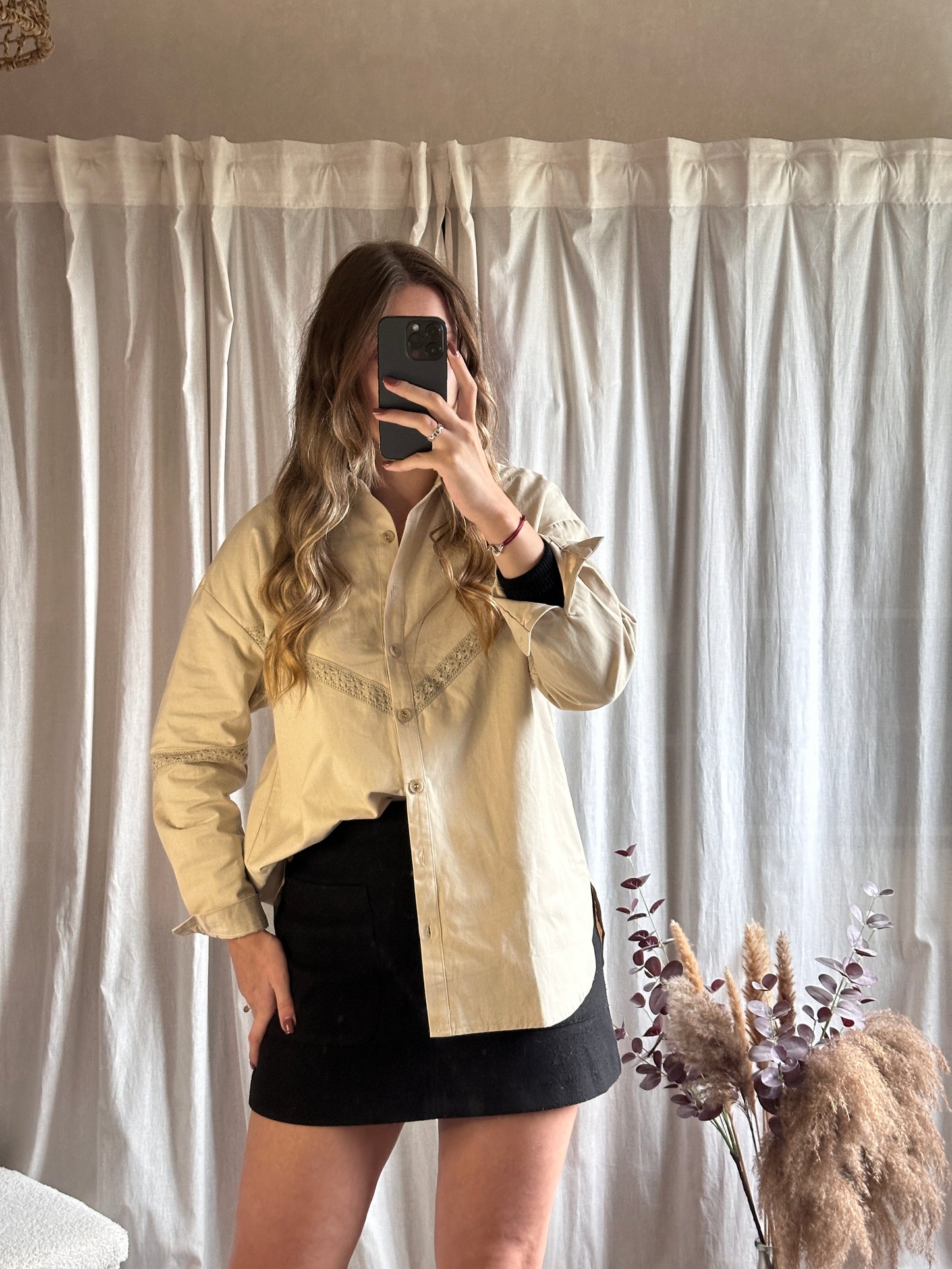 Chemise beige en coton