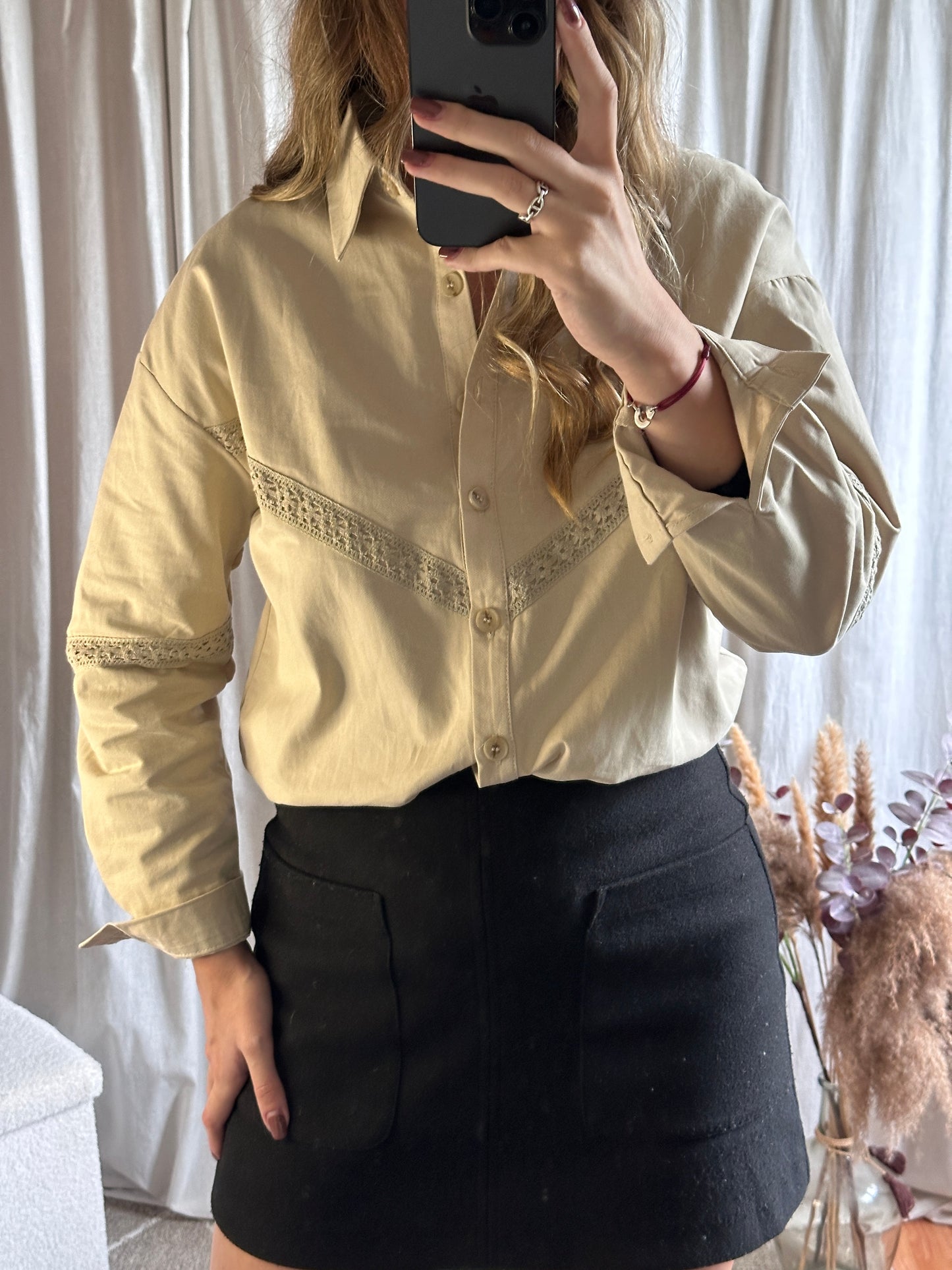 Chemise beige en coton