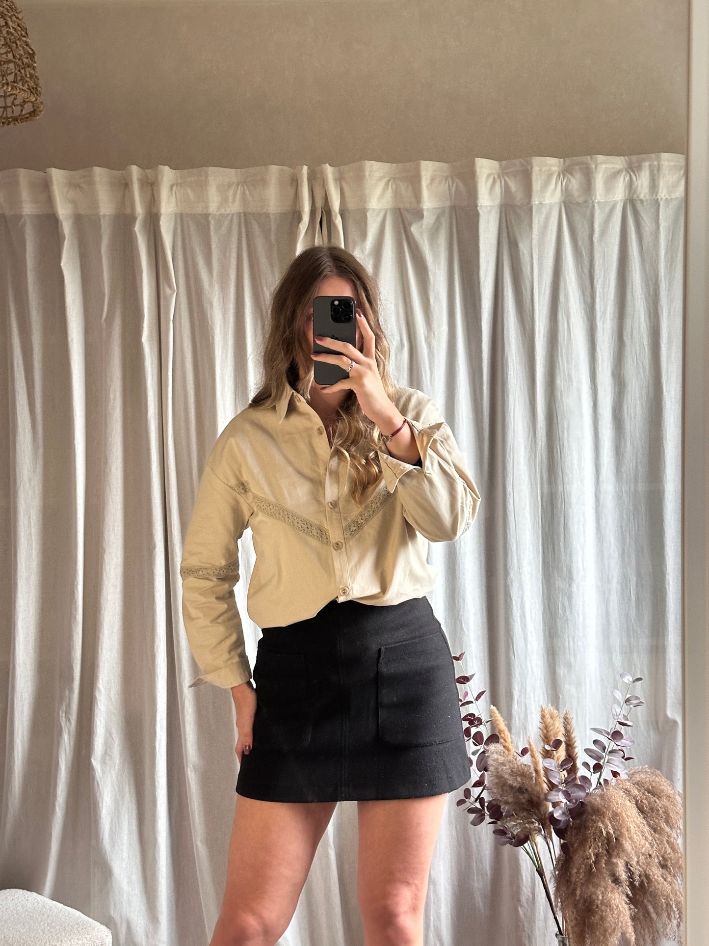 Chemise beige en coton