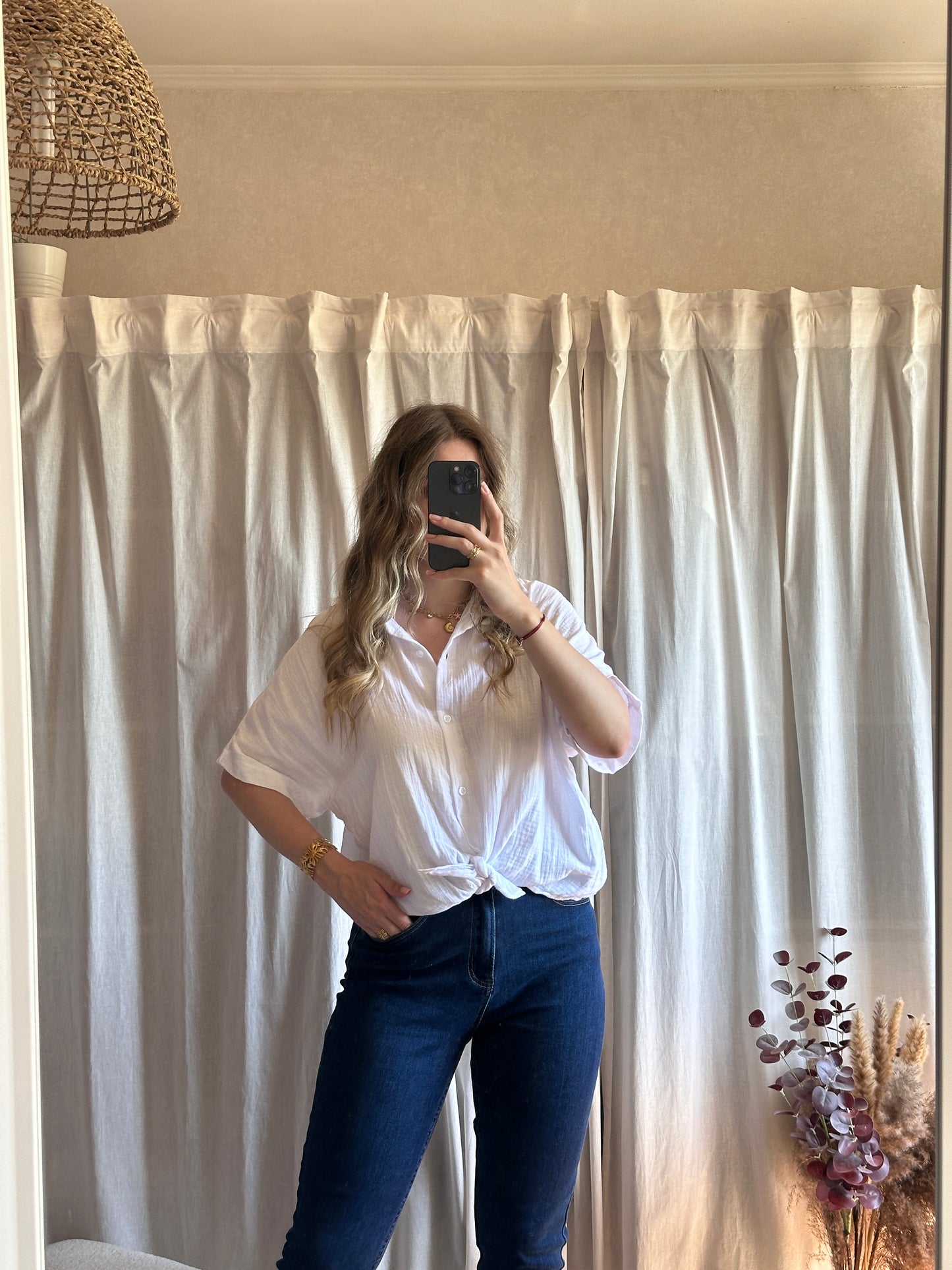 Chemise blanche en gaze de coton 🇮🇹