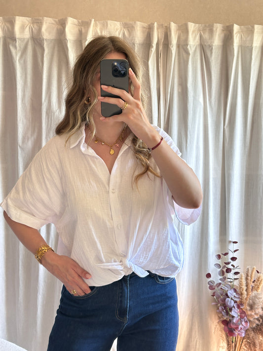 Chemise blanche en gaze de coton 🇮🇹
