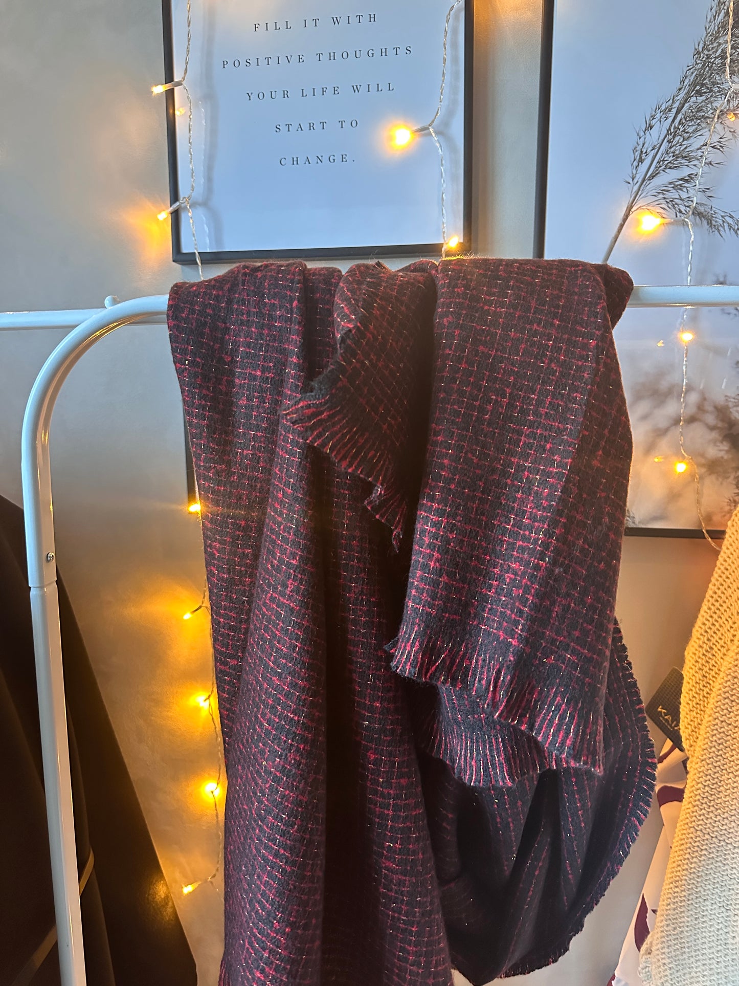 Echarpe douce rouge et noir